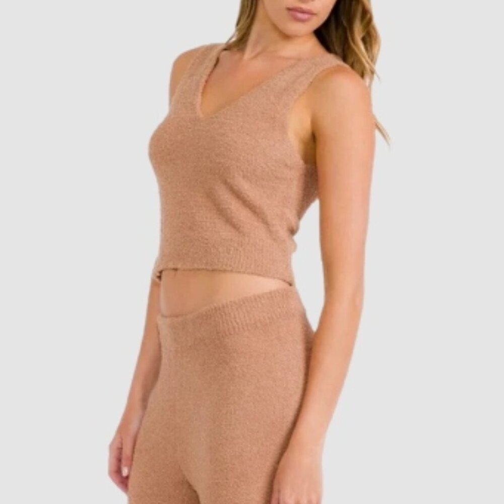 Cropped V-Neck Tank Top (Loungewear)